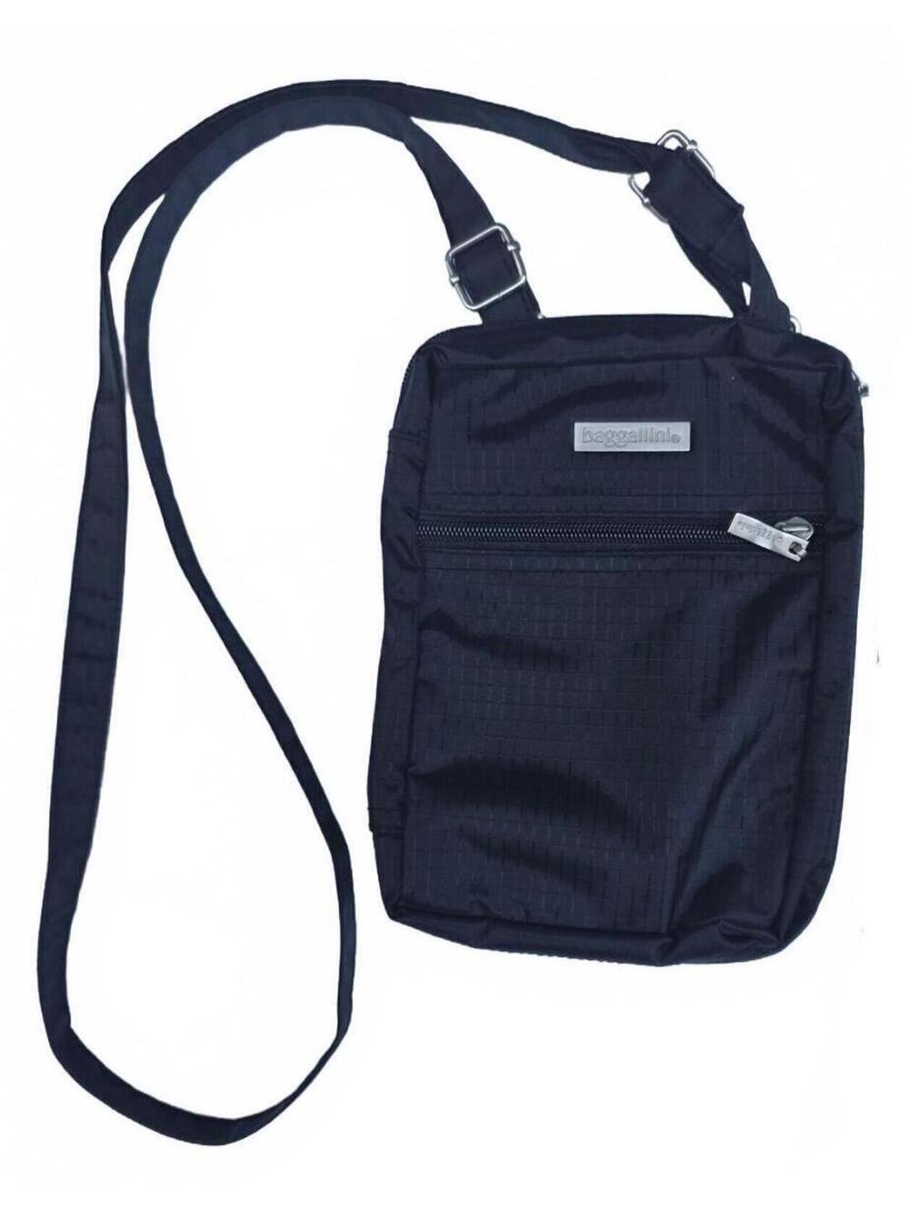 Baggallini Black Nylon Crossbody Travel Bag/Organizer Multi Pocket Lightweight